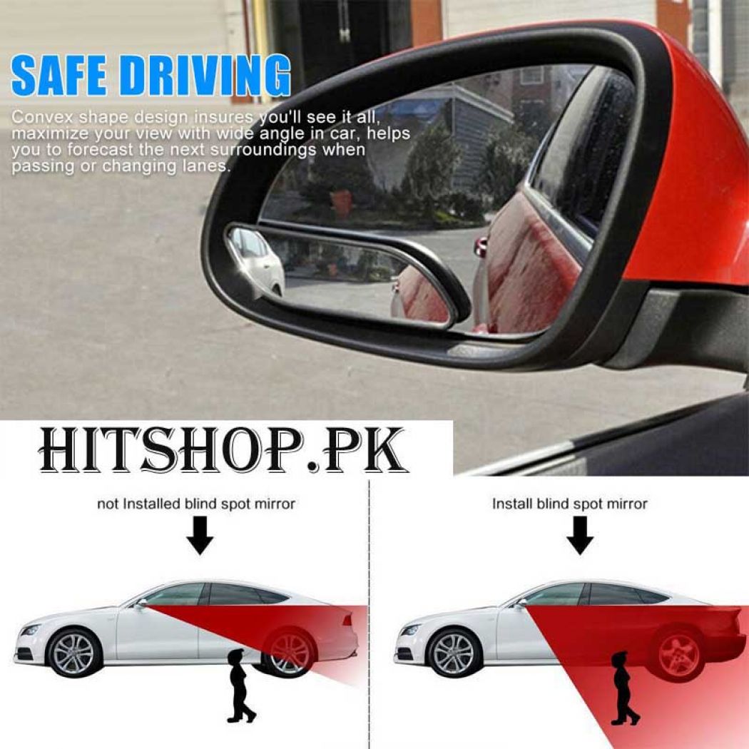 2 Pcs Car Wide Angle Convex Rear Side View Blind Spot Mirror